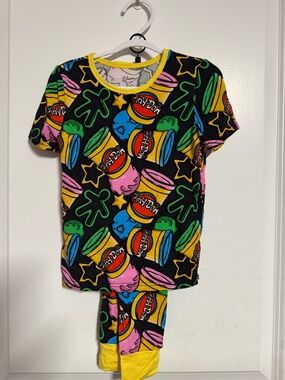 Kids Bamboo Black Play-Doh Print Pajama Set with Yellow Trim